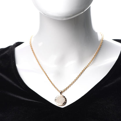 Bulgari 18K Rose Gold Diamond Large BVLGARI BVLGARI Pave Pendant Necklace 2 of 4