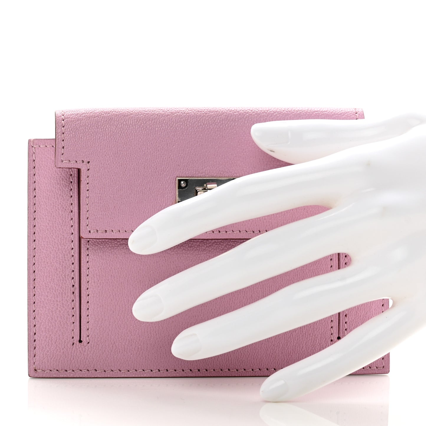 Chevre Mysore Kelly Pocket Compact Wallet Mauve Sylvestre