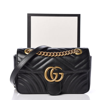Gucci Calfskin Matelasse Mini GG Marmont Shoulder Bag Black 13 of 13