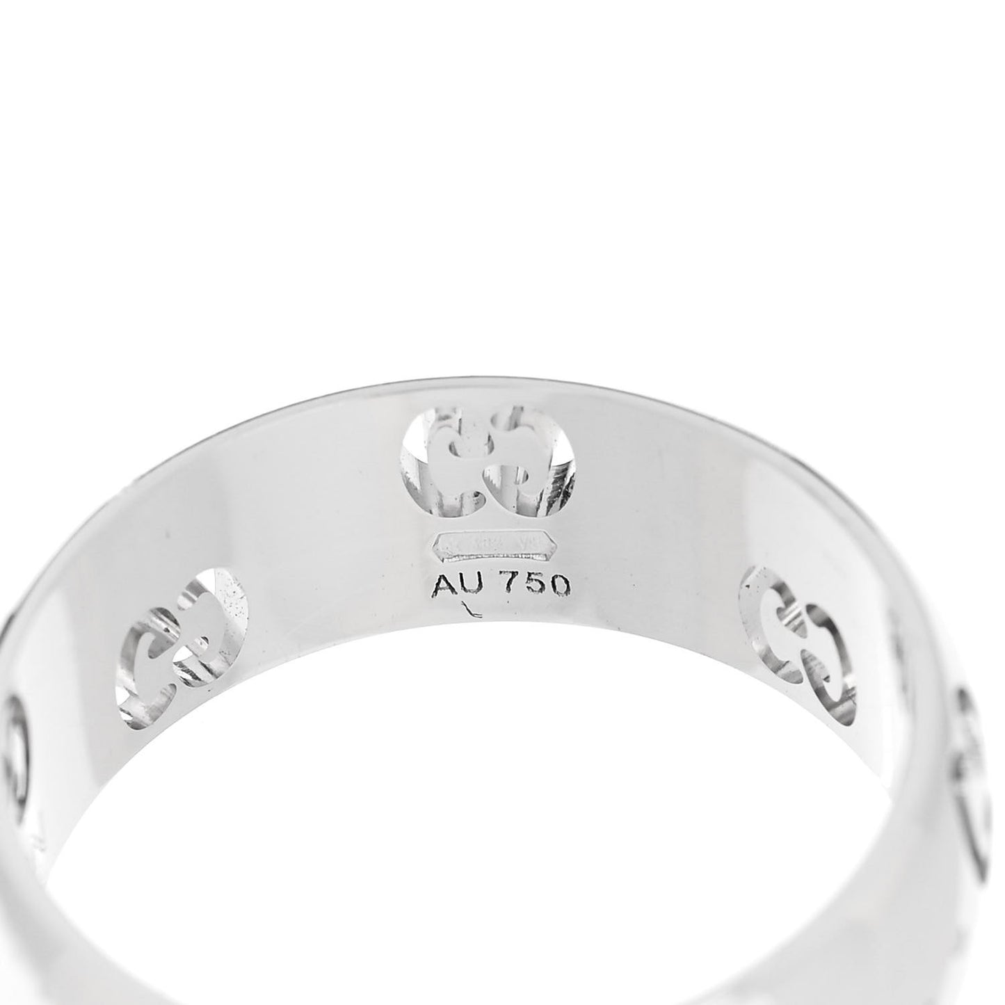 18K White Gold 6mm Icon Band Ring 49 4.75