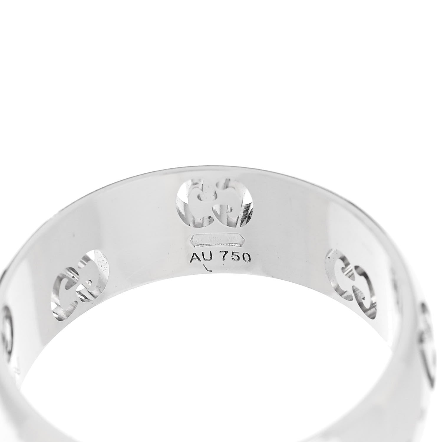 Gucci 18K White Gold 6mm Icon Band Ring 49 4.75 5 of 7