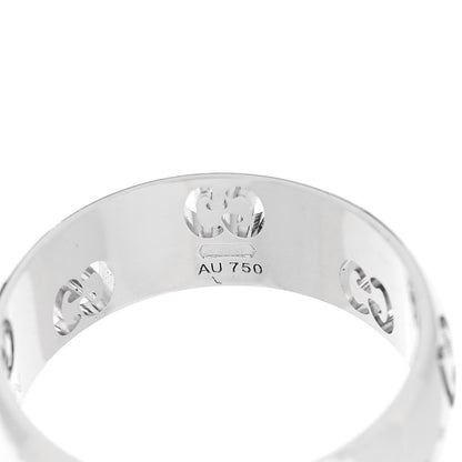 Gucci 18K White Gold 6mm Icon Band Ring 49 4.75 5 of 7