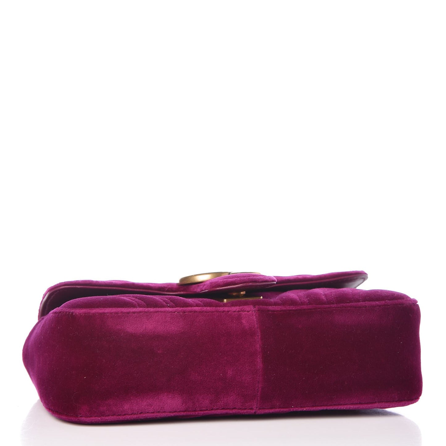Velvet Matelasse Mini GG Marmont Shoulder Bag Fuchsia Violet Cyclamen
