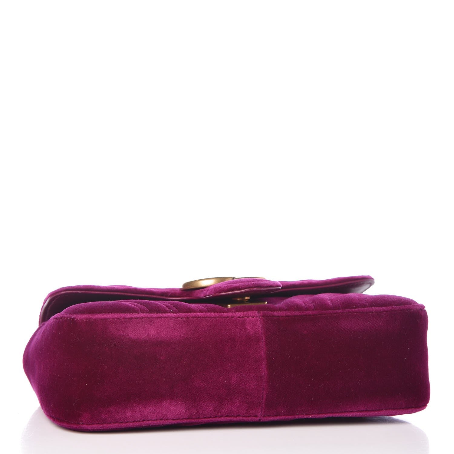 Gucci Velvet Matelasse Mini GG Marmont Shoulder Bag Fuchsia Violet Cyclamen 4 of 7
