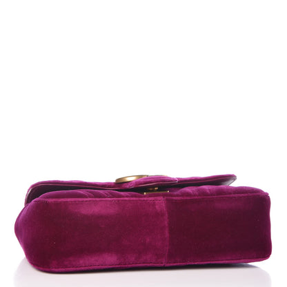 Gucci Velvet Matelasse Mini GG Marmont Shoulder Bag Fuchsia Violet Cyclamen 4 of 7