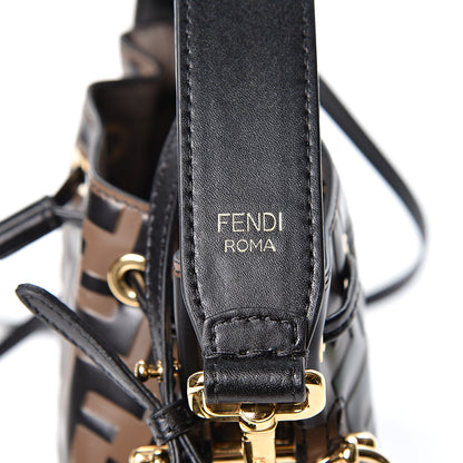 Fendi Vitello Liberty F is Fendi Bi-Color FF 1974 Embossed Mini Mon Tresor Bucket Bag Maya Black 8 of 10