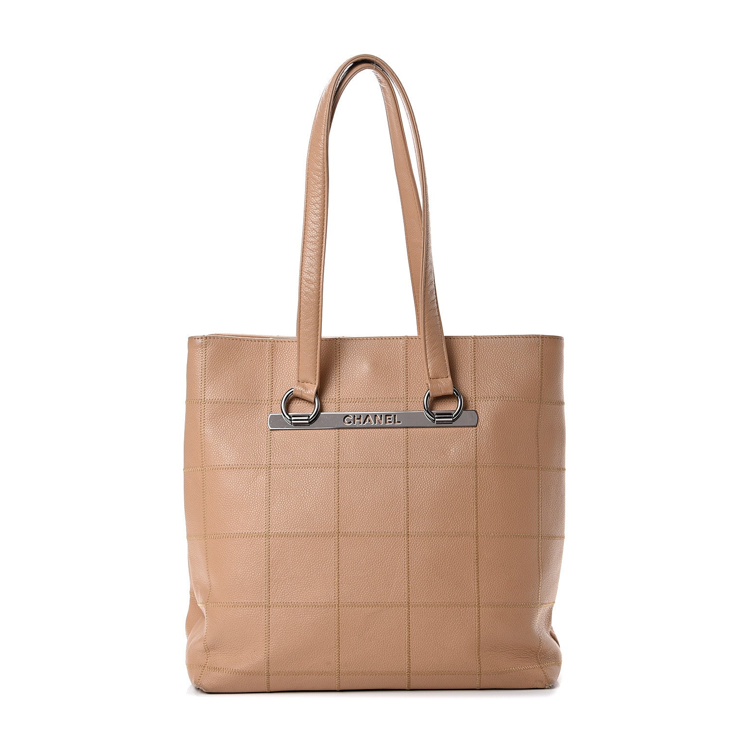 Chanel Caviar Square Stitched Tote Beige 1 of 17