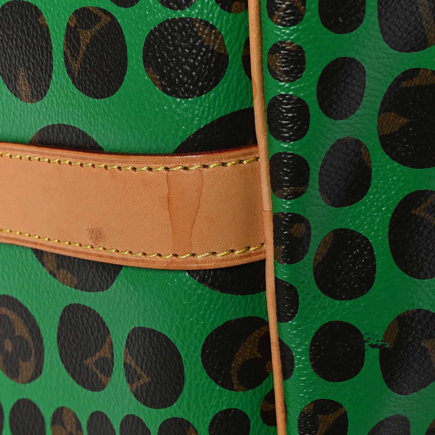 Monogram Kusama Pumpkin Dots Keepall Bandouliere 55 Green
