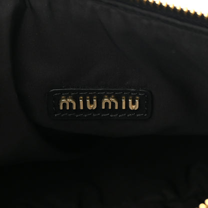 Miu Miu Iridescent Fabric Quilted Mini Spirit Ciré Bag Black 6 of 12