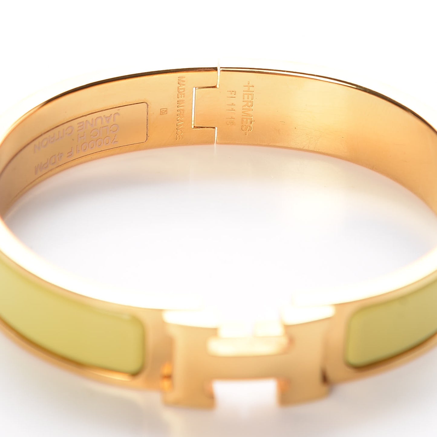 Enamel Narrow Clic Clac H Bracelet PM Jaune Citron