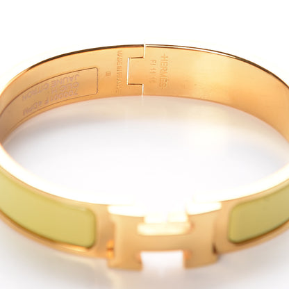 Hermes Enamel Narrow Clic Clac H Bracelet PM Jaune Citron 4 of 5