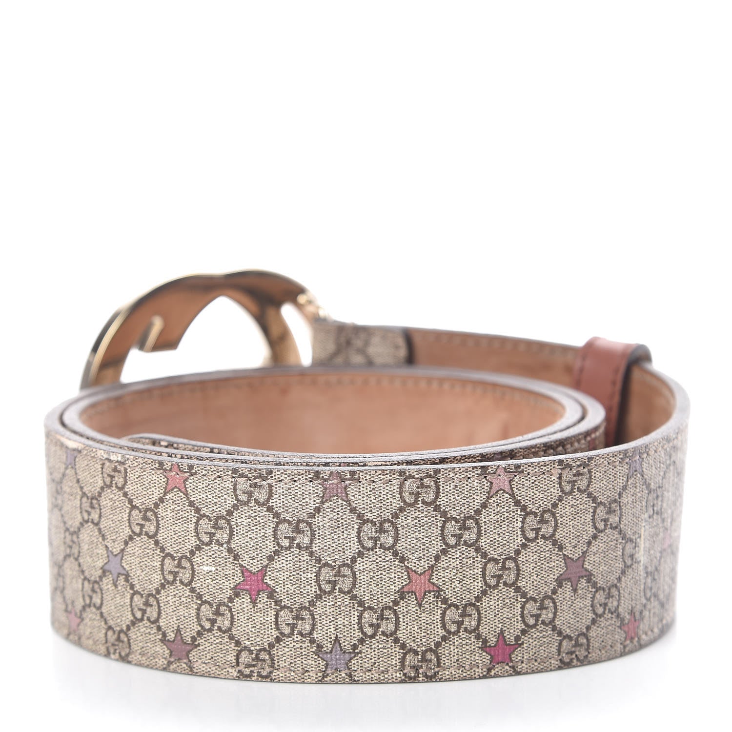Gucci GG Supreme Monogram Stars Interlocking G Belt 80 32 Pink 3 of 6