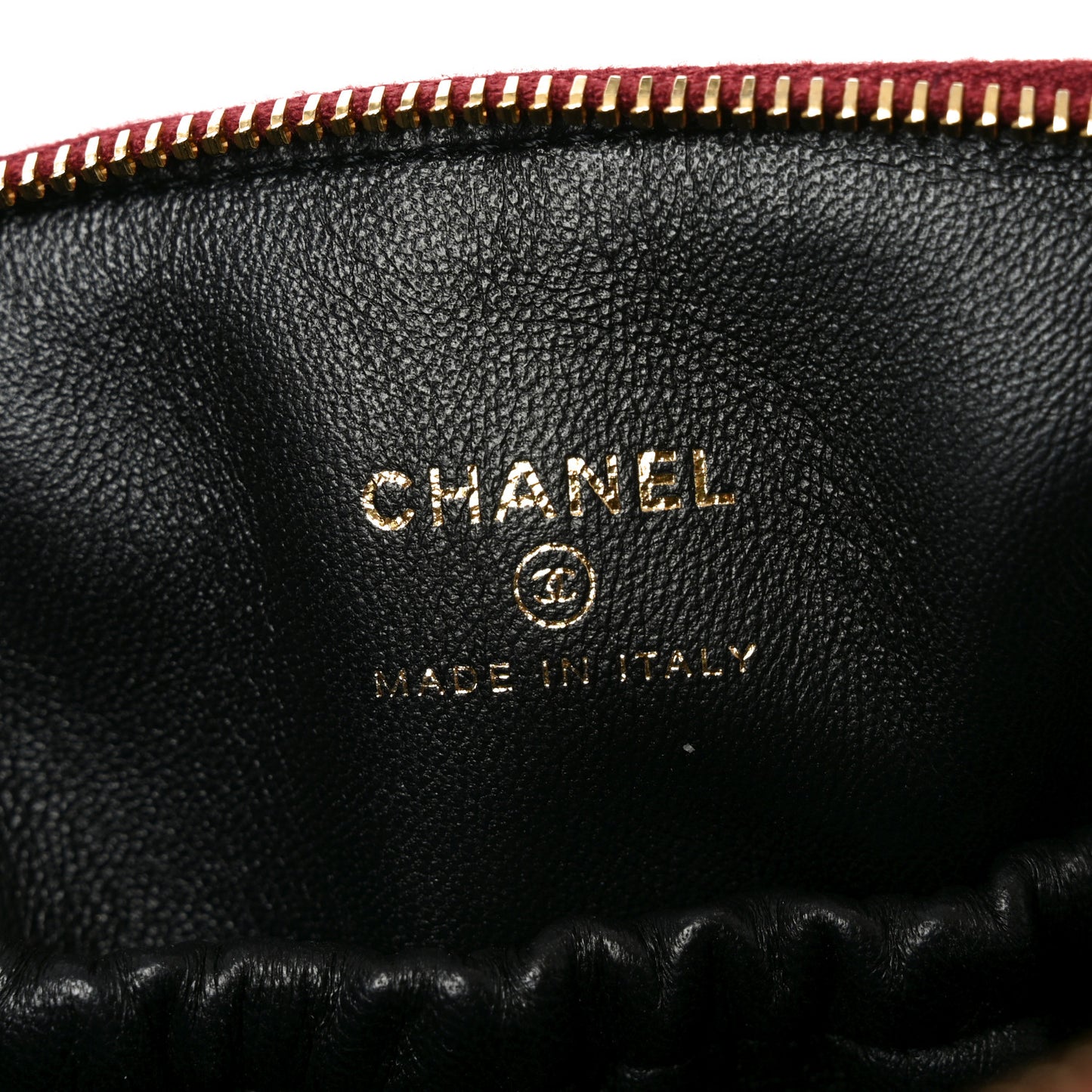 Lambskin Quilted Cosmetic Case Red