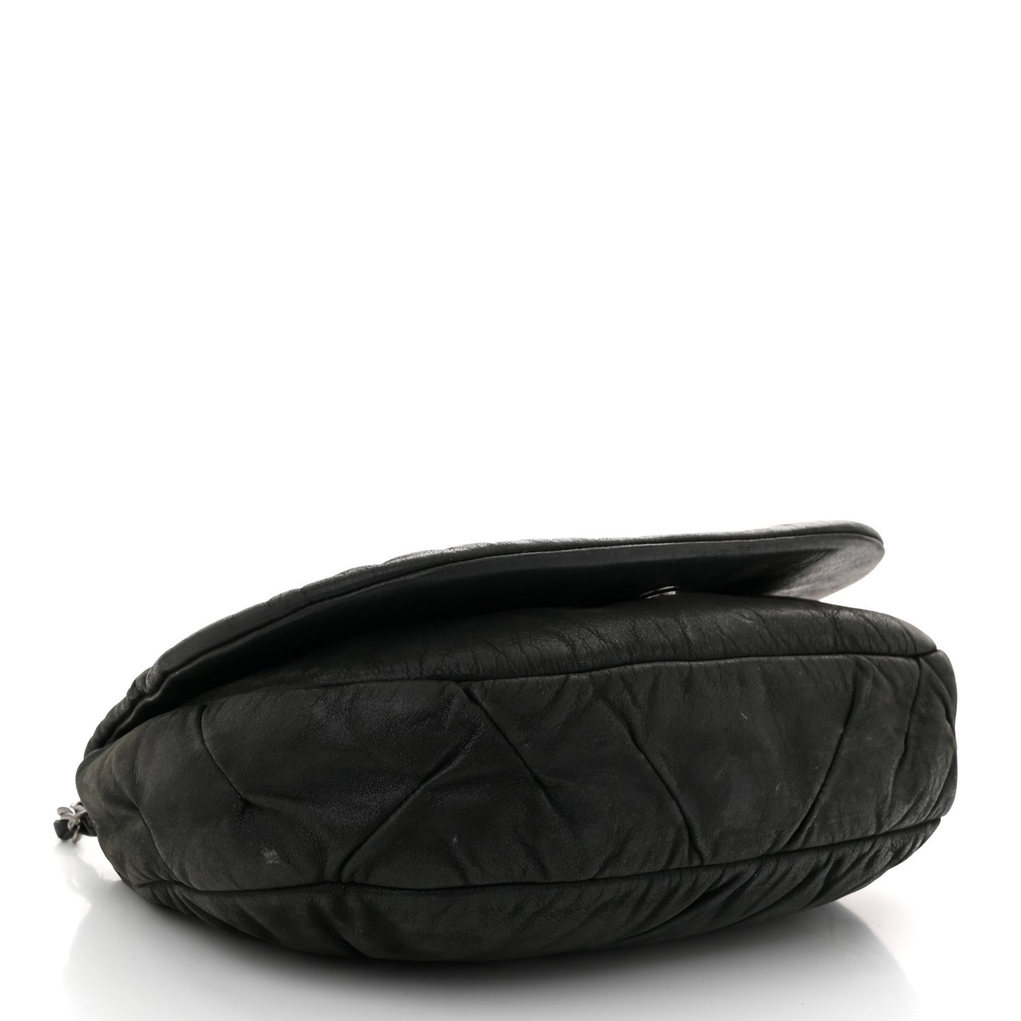 Iridescent Calfskin Glint Flap Black