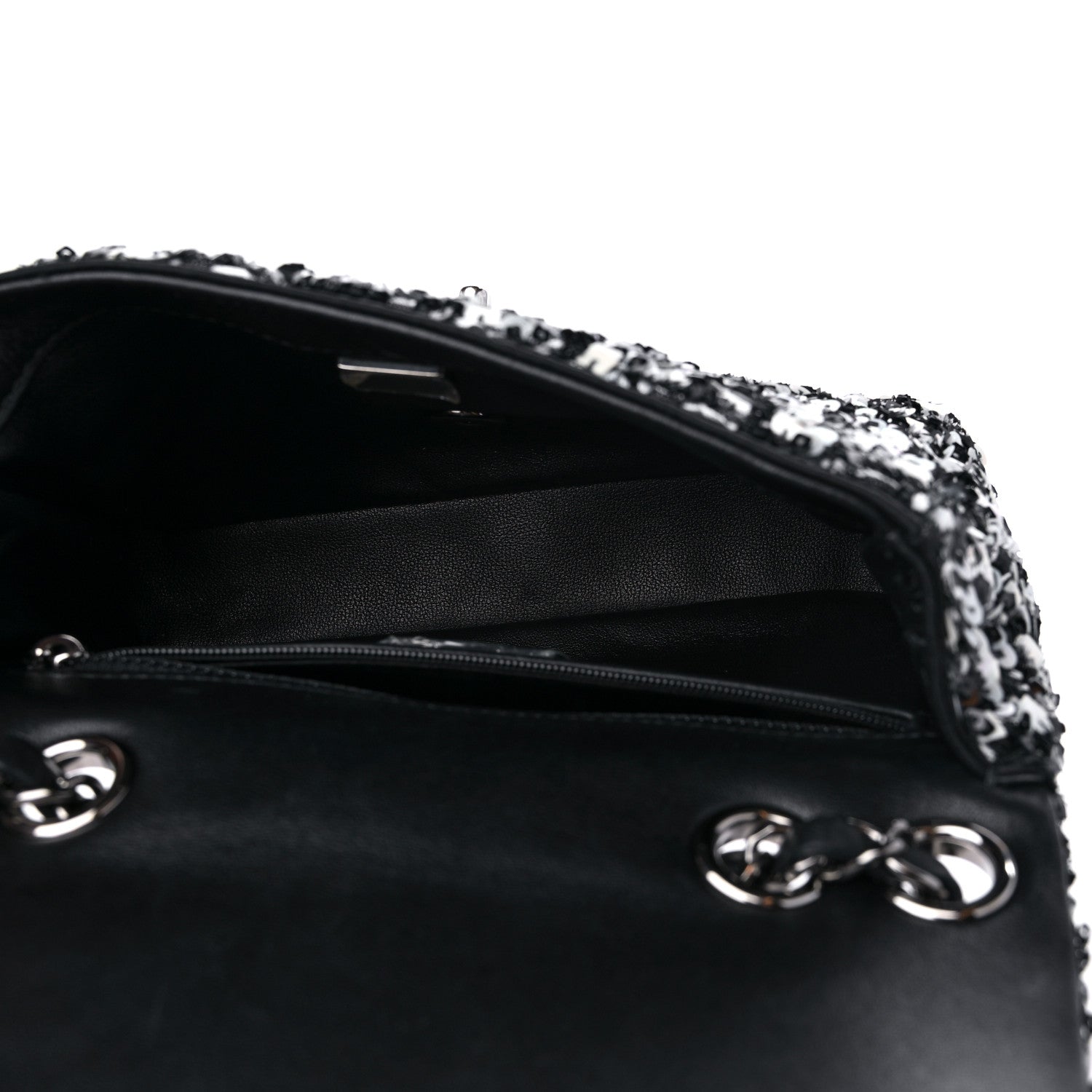 Chanel Sequin Lambskin Mini Flap Silver Black 5 of 11