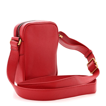Gucci Dollar Calfskin Logo Mini Messenger Bag Hibiscus Red Yellow Green 3 of 10