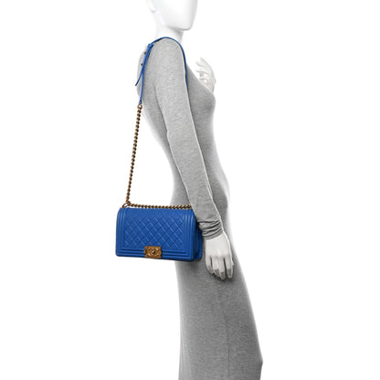 Chanel Lambskin Quilted Medium Boy Flap Blue 2 of 17