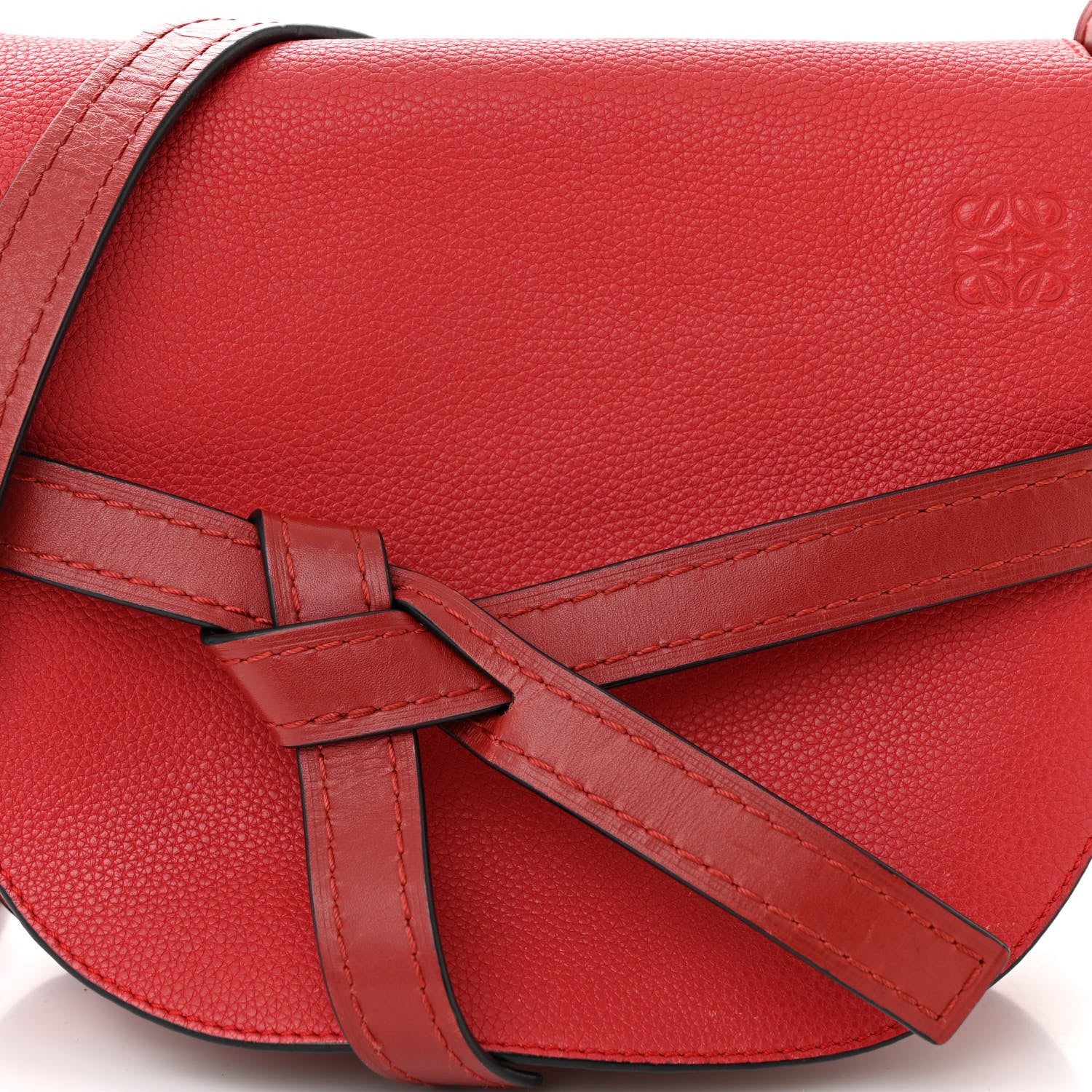 Loewe Grained Calfskin Small Gate Crossbody Bag Scarlet Burnt Red 6 of 10