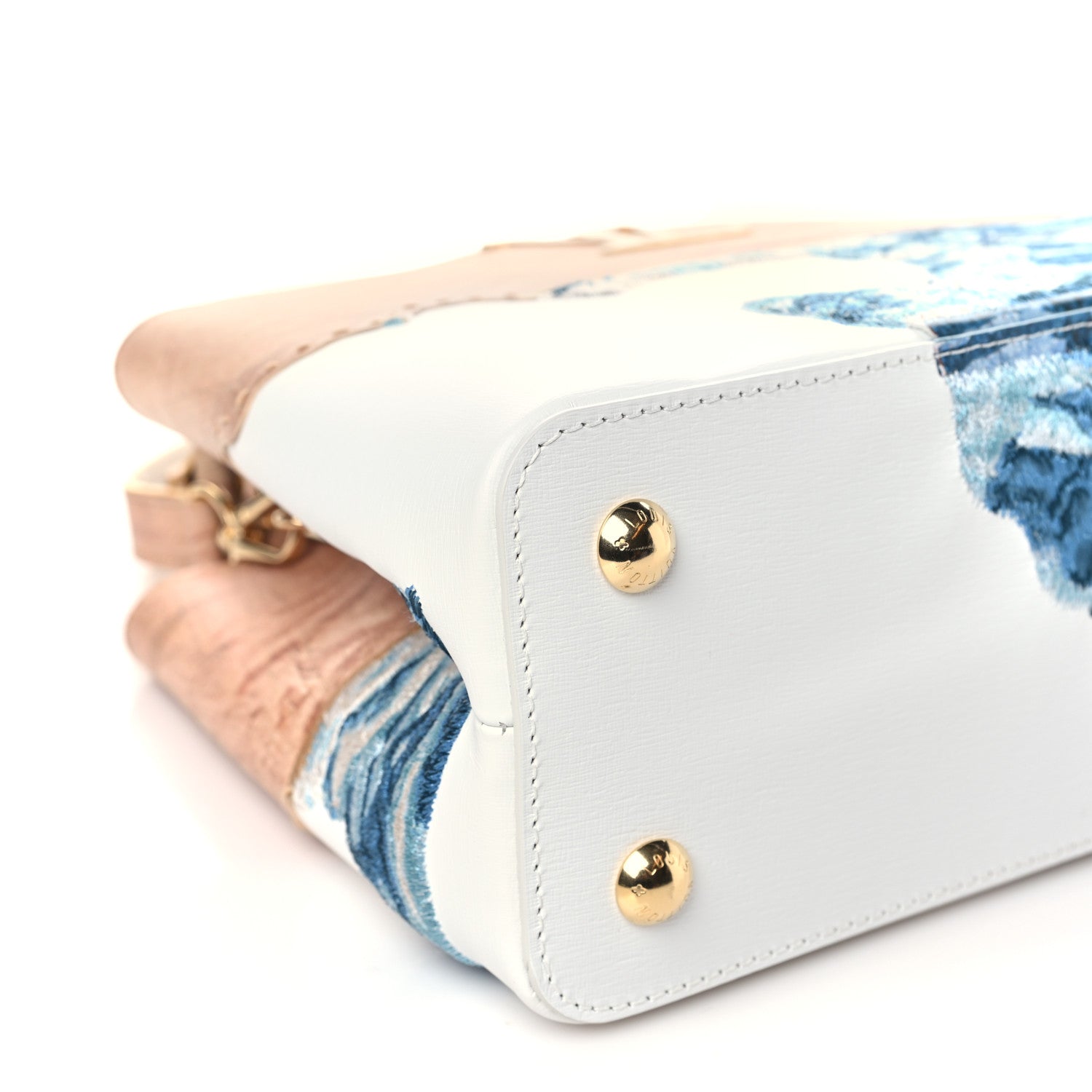 Louis Vuitton X BILLIE ZANGEWA Calfskin Printed Embroidered Capucines Artypucines MM Beige Beige 9 of 15