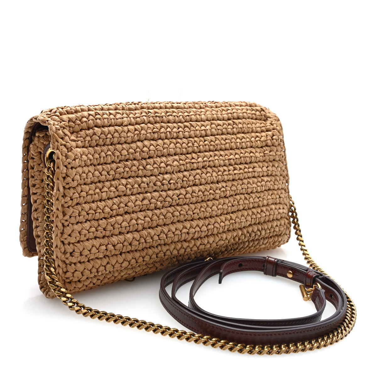 Raffia Monogram Tassel Kate 99 Dark Nude
