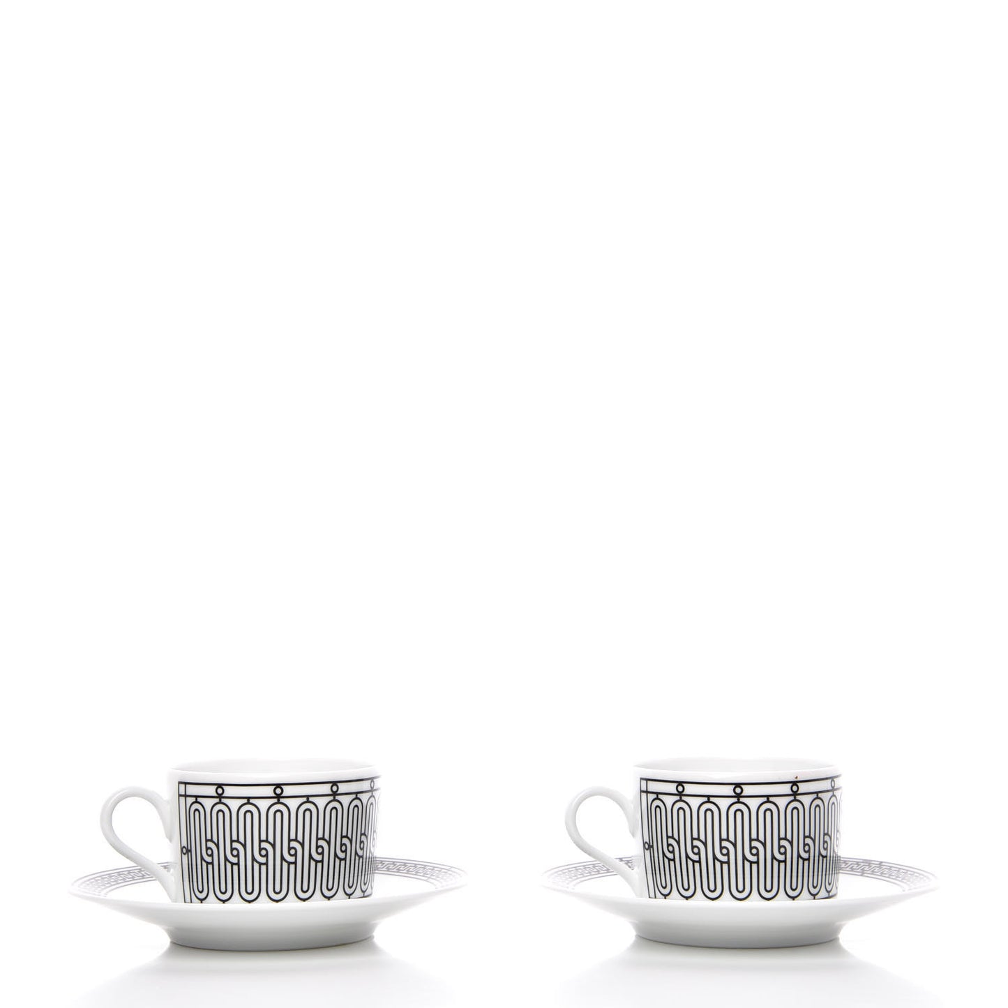 Porcelain H Deco Tea Cup And Saucer Set Of 2