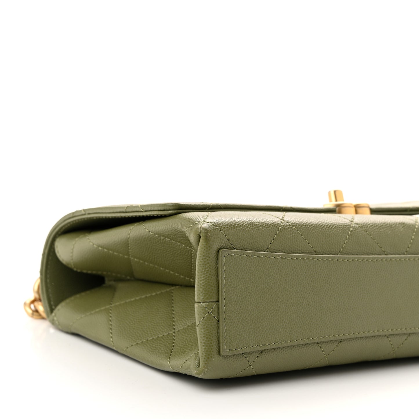 Caviar Quilted Bracelet On Chain Flap Green