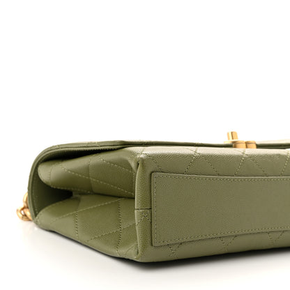 Chanel Caviar Quilted Bracelet On Chain Flap Green 9 of 10