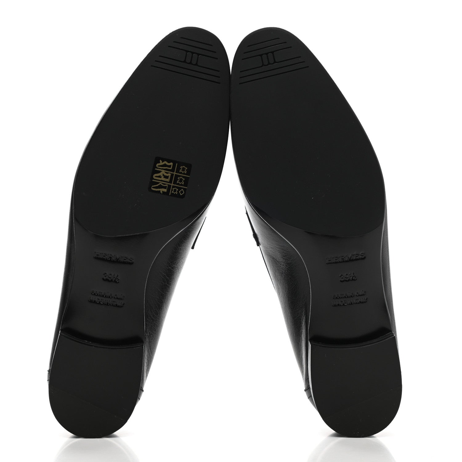 Hermes Goatskin Womens Paris Loafers 39.5 Black 5 of 9