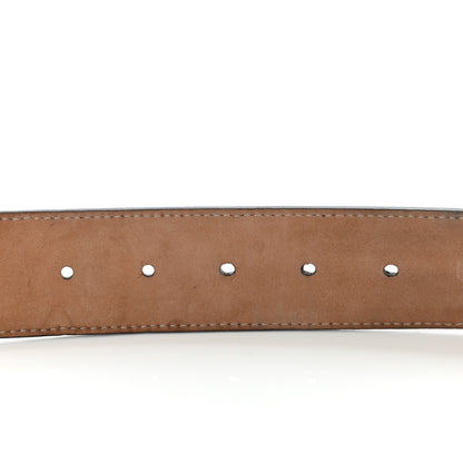 Gucci GG Supreme Monogram Selleria Calfskin Interlocking G 40mm Belt 85 34 Beige Ebony Blue 4 of 7