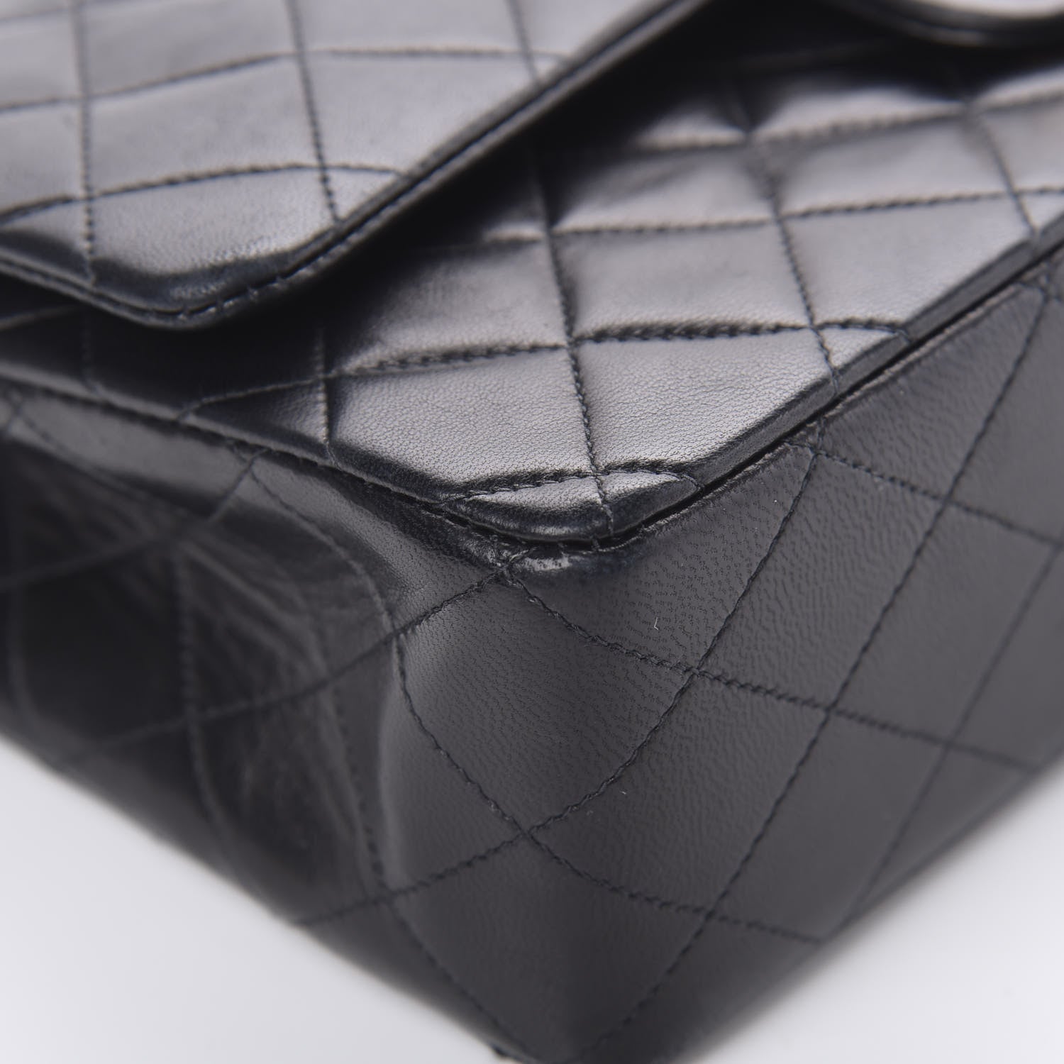 Chanel Lambskin Quilted Medium Double Flap Black 10 of 17
