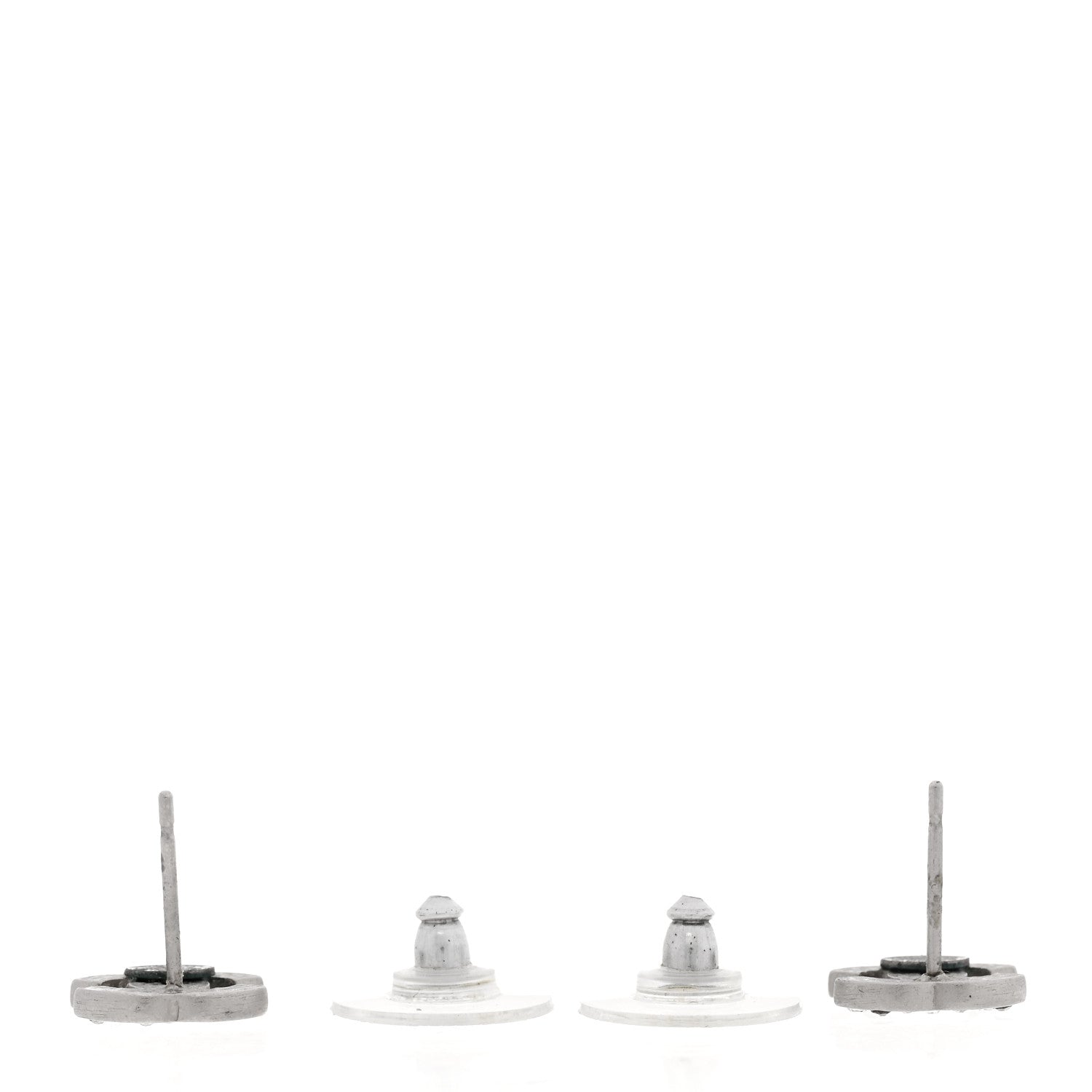 Chanel Crystal Mini CC Earrings Silver 3 of 4