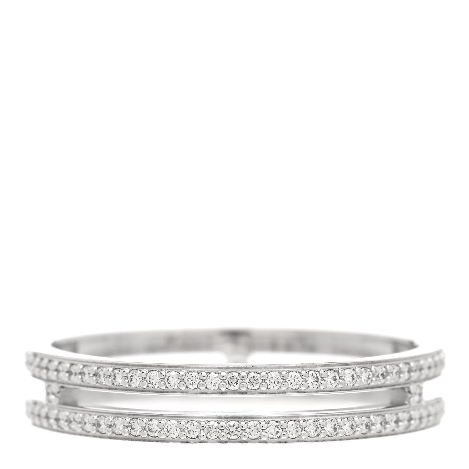 Hermes 18K White Gold Diamond Ariane Wedding Band Ring 55 7.25 3 of 5