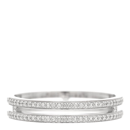 Hermes 18K White Gold Diamond Ariane Wedding Band Ring 55 7.25 3 of 5