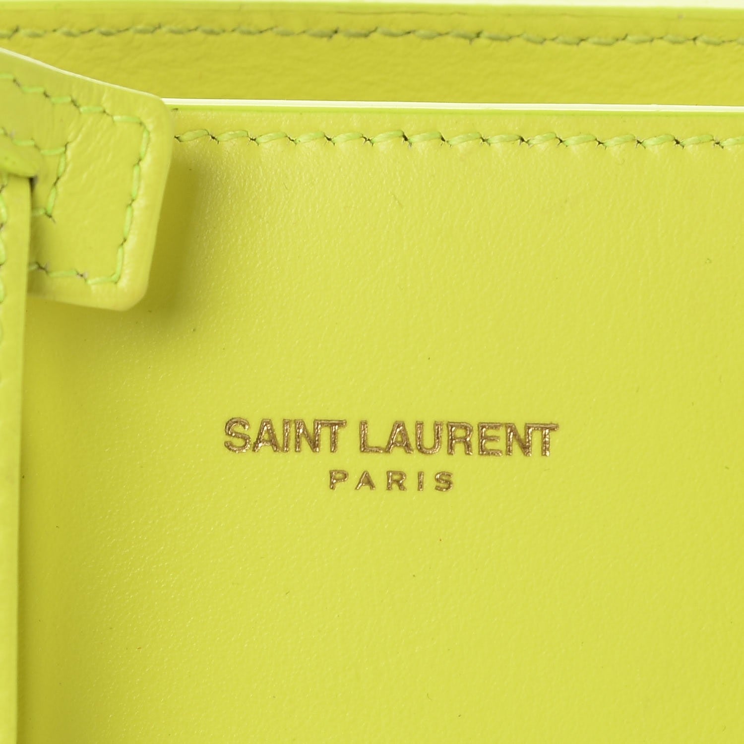 Saint Laurent Calfskin Nano Sac De Jour Neon Yellow 8 of 19