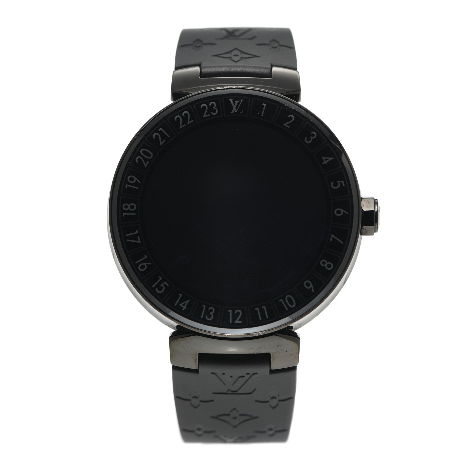 Louis Vuitton Stainless Steel Rubber 42mm Connected Tambour Horizon SmartWatch Black 1 of 7