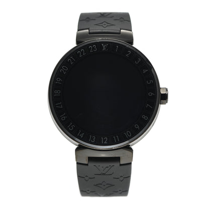 Louis Vuitton Stainless Steel Rubber 42mm Connected Tambour Horizon SmartWatch Black 1 of 7
