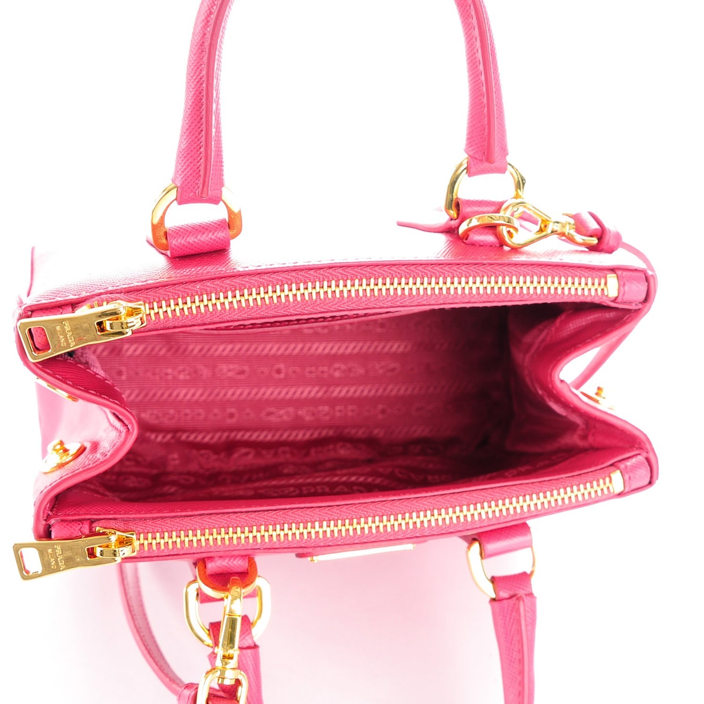 Saffiano Mini Galleria Double Zip Tote Peonia