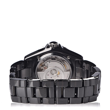 Chanel Stainless Steel Ceramic Diamond 38mm J12 Automatic Watch Black 4 of 7
