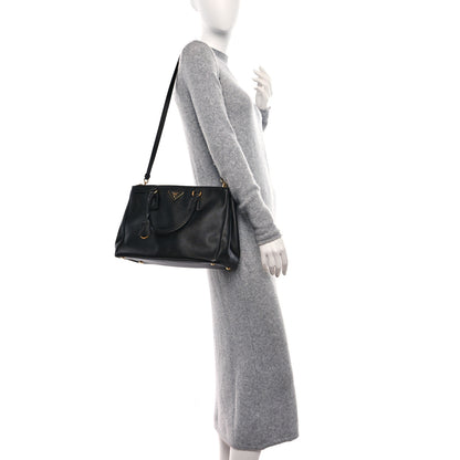 Prada Saffiano Medium Galleria Double Zip Tote Black 2 of 12