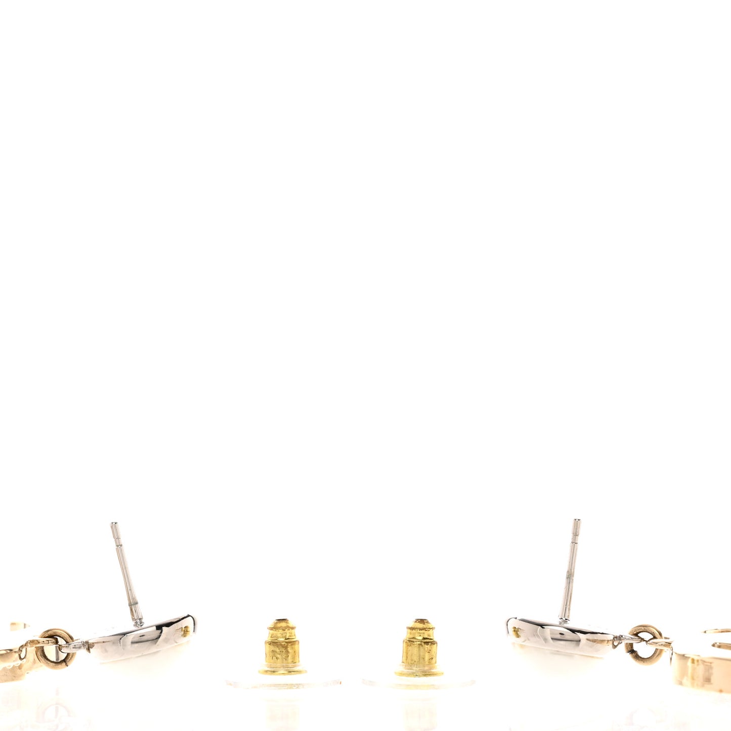 Crystal Pearl CC Drop Earrings Gold