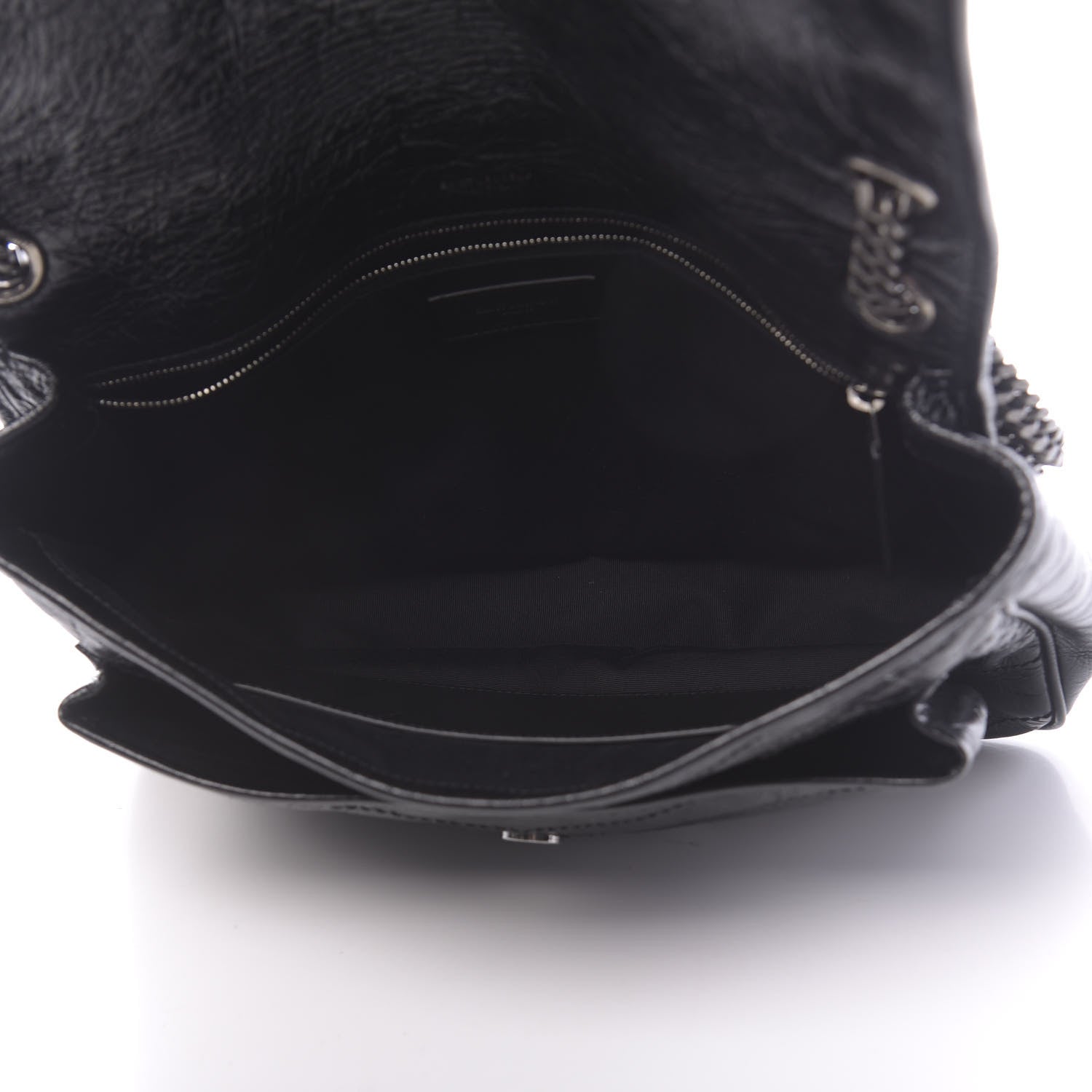 Saint Laurent Crinkled Calfskin Matelasse Monogram Large Niki Chain Satchel Black 5 of 9