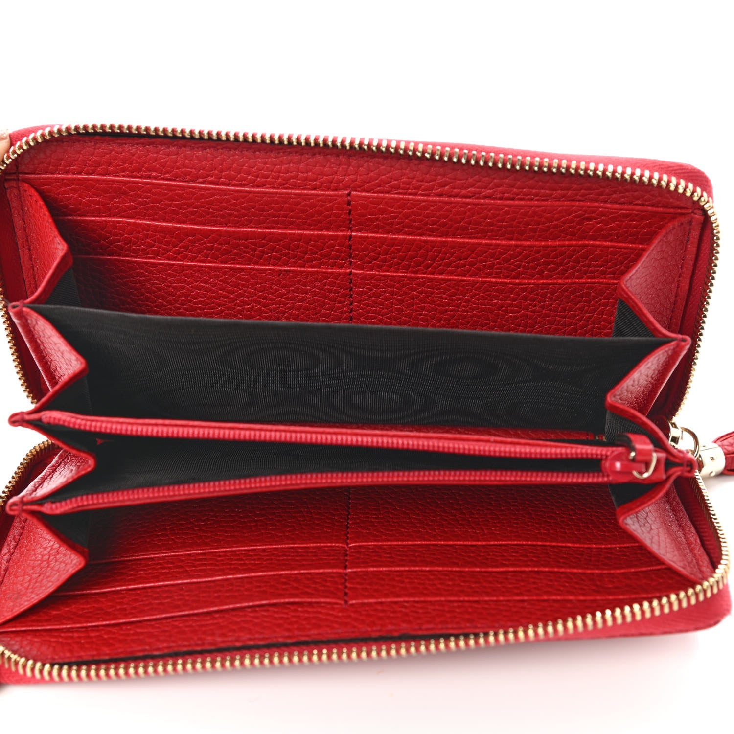 Gucci Pebbled Calfskin Soho Zip Around Wallet Red 5 of 11