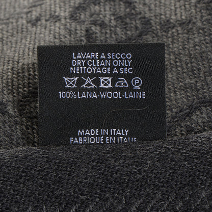 Gucci Wool Monogram Fringe Scarf Anthracite Black 6 of 6