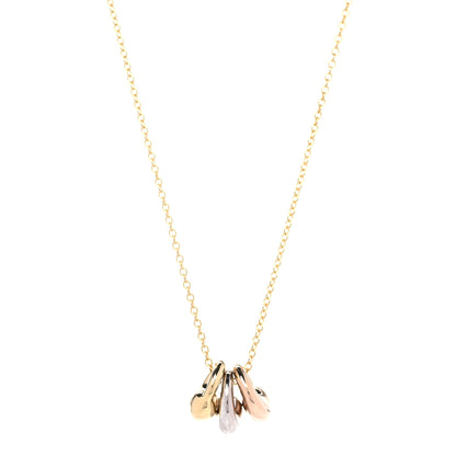 Tiffany 18K Yellow White Rose Gold Elsa Peretti Triple Eternal Circle Pendant Necklace 1 of 7