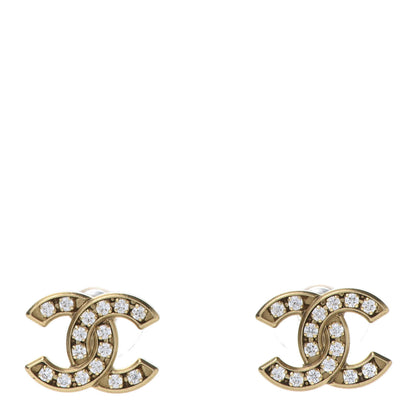 Chanel Crystal CC Earrings Gold 1 of 5