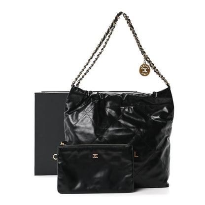 Chanel Shiny Calfskin Quilted Small Chanel 22 Black 12 of 12