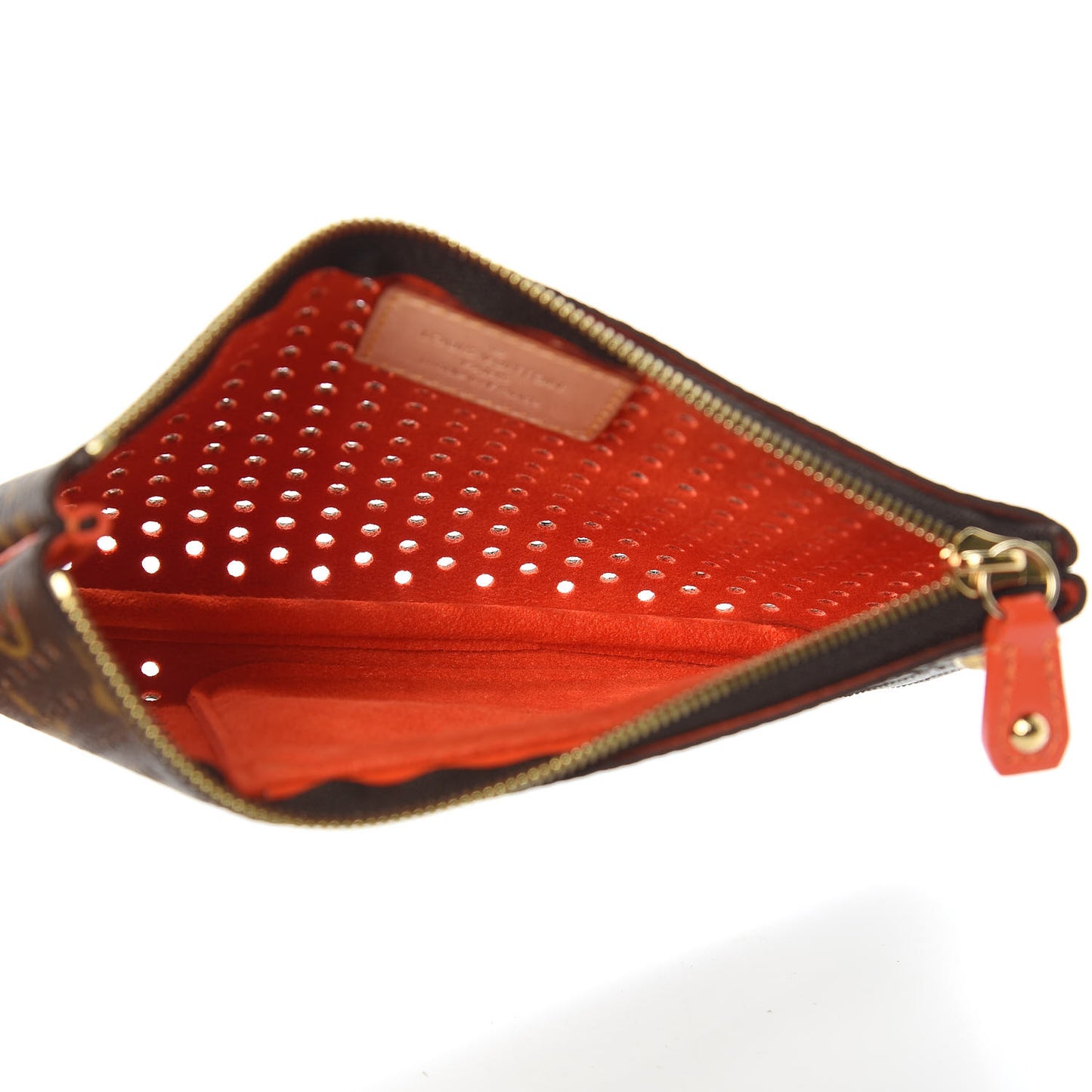Monogram Perforated Pochette Plat Orange
