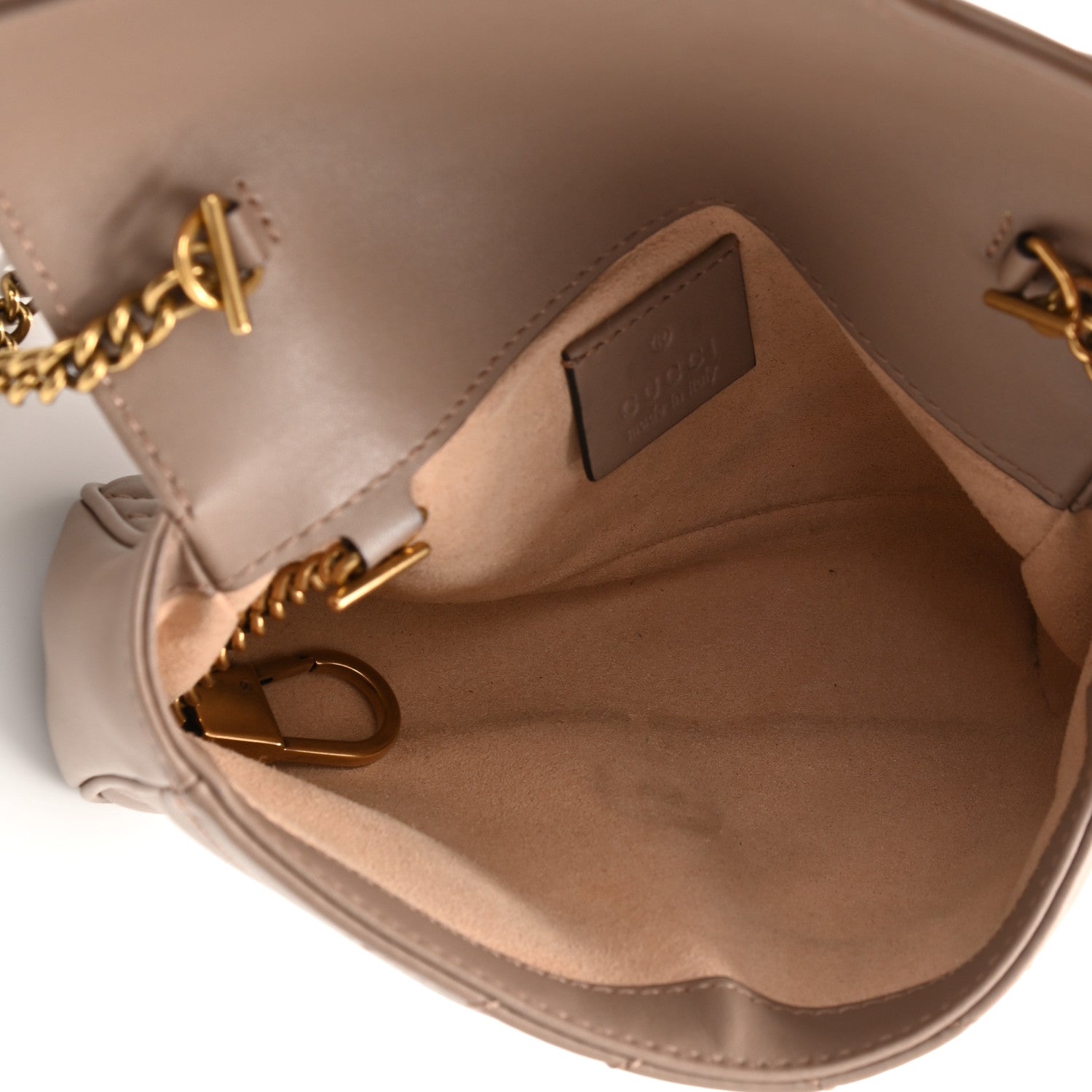Gucci Calfskin Matelasse Super Mini GG Marmont Shoulder Bag Porcelain Rose 5 of 11