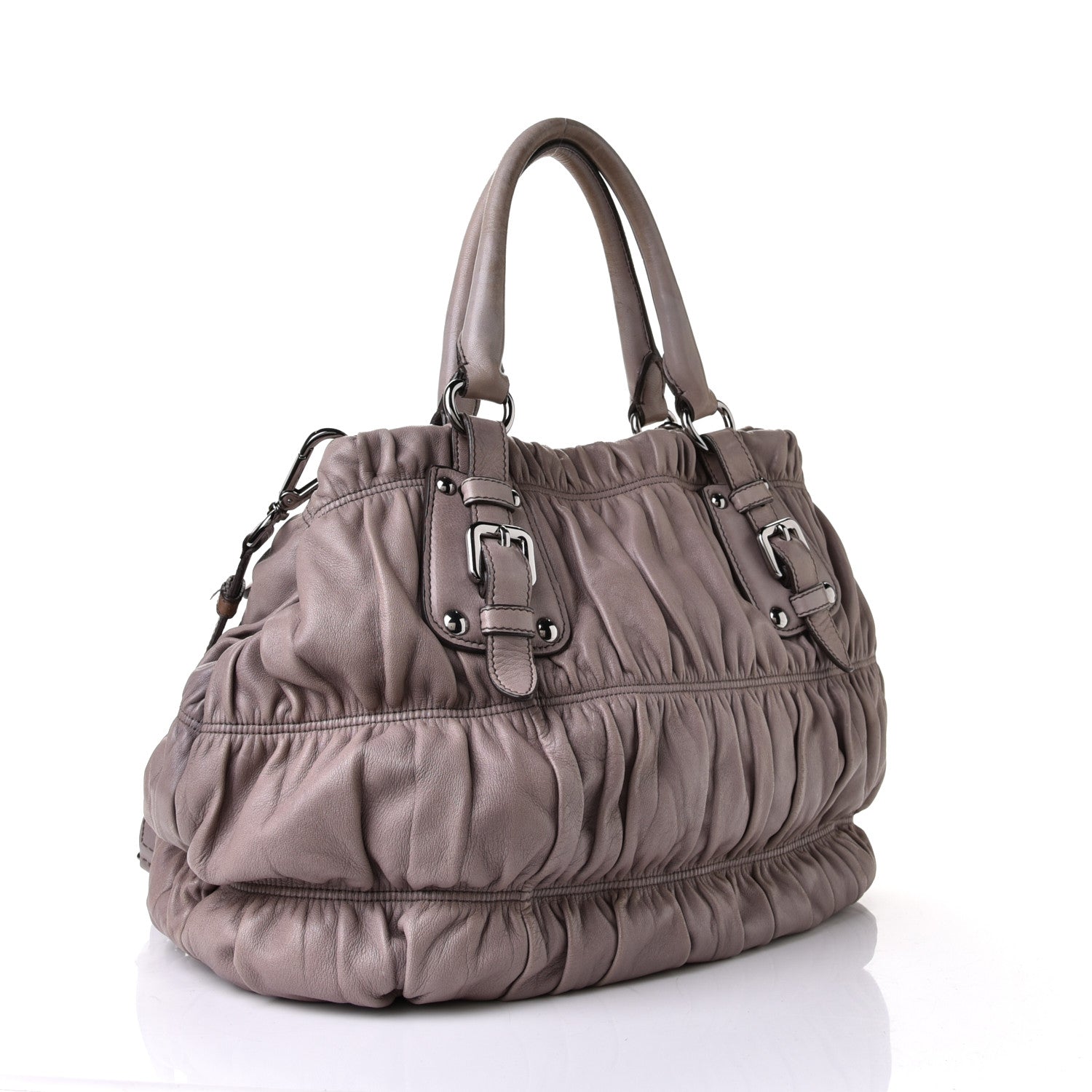 Prada Nappa Gaufre Shopping Satchel Bambu 2 of 9