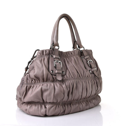 Prada Nappa Gaufre Shopping Satchel Bambu 2 of 9